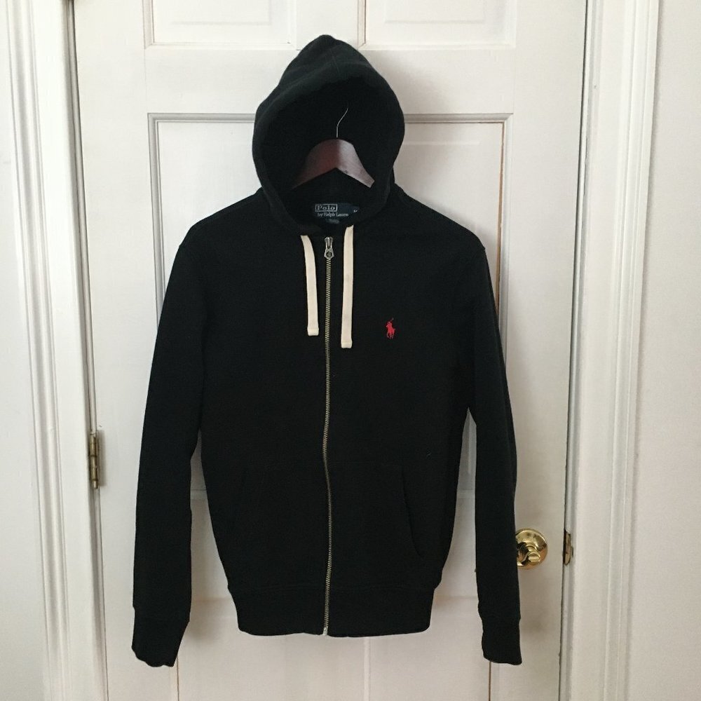Polo Ralph Lauren Zip Hoodie Thermal Hood Black